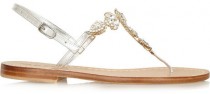wedding photo - Musa Swarovski crystal-embellished metallic leather sandals