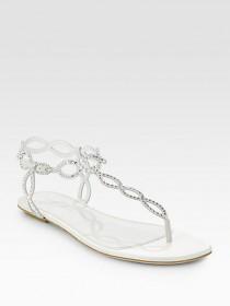 wedding photo - Sergio Rossi Bridal Crystal-Coated Suede Thong Sandals