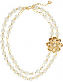 wedding photo - Tory Burch Tilde gold-plated, faux pearl and crystal necklace