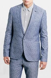 wedding photo - Topman Skinny Fit Print Suit Jacket