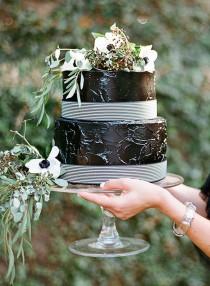 wedding photo - Black Wedding Cake Guest Post By Burnetts Boards