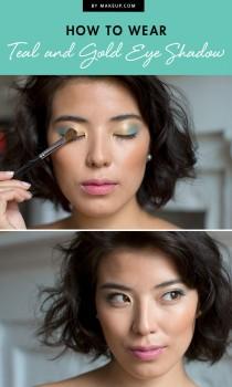 wedding photo - How To Wear Gold and Teal Eyeshadow