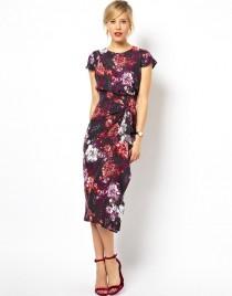 wedding photo - ASOS Pencil Dress With Waterfall Skirt In Floral Print