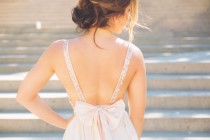wedding photo - Julia // Rose Gold Sequinned, Backless Wedding Dress