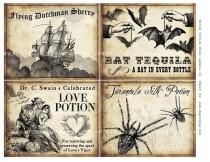 wedding photo - Witch Wine Labels II 4x5 Digital Collage Sheet For Potions Halloween Dinner Parties