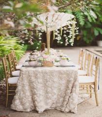 wedding photo - 10 Rosette Satin Tablecloths 54