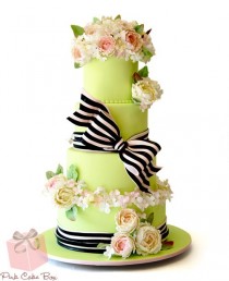 wedding photo - Cummerbund & Bow Wedding Cake » Spring Wedding Cakes