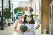 wedding photo - Lord of the Rings, Comic Books, and the Groom Dressed as a Power Ranger: Felicia & Joe