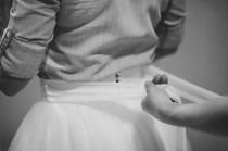 wedding photo - This bride got married in the shirt she wore on her first date with her husband