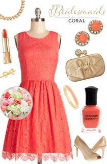 wedding photo - Party Palette: Coral   Glittery Gold