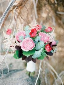 wedding photo -  Romantic Berry Wedding Editorial On A Forested Beach