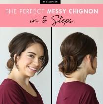 wedding photo - The Perfect Messy Chignon in 5 Steps