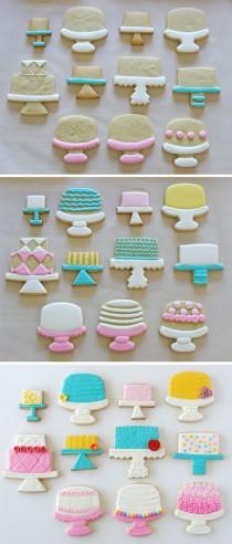 wedding photo - Cake Stand Decorated Cookies