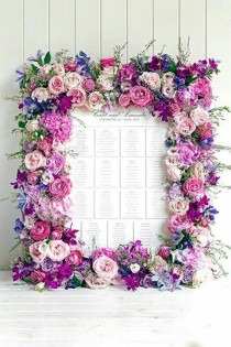 wedding photo - Floral Frame For Escort Card Display