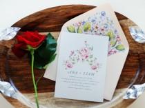 wedding photo - Soft Floral Wedding Invitations