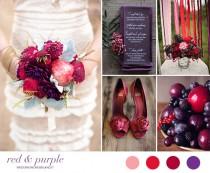 wedding photo - Matrimonio autunnale in rosso e viola