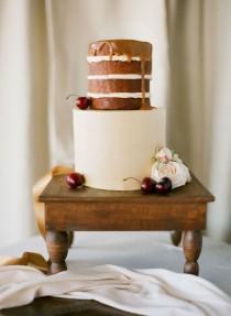 wedding photo - Naked Fall Wedding Cake