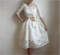 wedding photo - Ellie--2 Piece, Lace And Cotton Wedding Dress--Etsy Exclusive--Reserved For Laura Van Grinsven