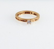 wedding photo - Diamond And Gold Particle Engagement Ring - In 14K Gold