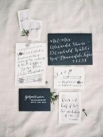 wedding photo - Modern Wedding Invitations With Calligraphy