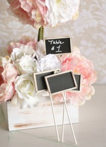 wedding photo - SET Of 12 Rustic Chic Chalkboards On Sticks Table Numbers (item P10511)