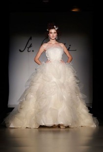 wedding photo - St. Pucchi - Fall 2012 - Style 9402 Strapless Beaded Satin And Tulle Ball Gown Wedding Dress With Scoop Neckline