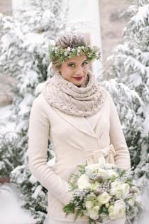 wedding photo - Bride In Winter Coat