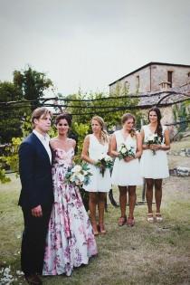 wedding photo - A Floral Wedding Gown For A Rustic Style, Summer Garden Party Feast In Italy