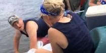 wedding photo - Maybe Proposing In A Paddle Boat Wasn't The Best Idea