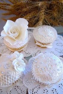 wedding photo -  White & Gold Wedding Cakes