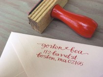 wedding photo - Custom Return Address Stamp // SIMPLE // Hand Calligraphy