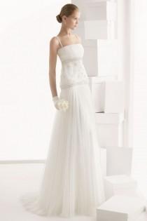 wedding photo -  Modern Spaghetti Straps Appliques Floor Length Cheap Wedding Dress