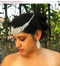 wedding photo -  SALE Crystal Bridal Headpiece, Wedding Forehead Band, Rhinestone Headpiece, Wedding Hair Jewelry,Bridal Headdress,Bridal Jewelry
