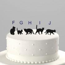 wedding photo - Add A Pet - Cat Cake Topper Silhouette, Acrylic Cake Topper [CTpc]