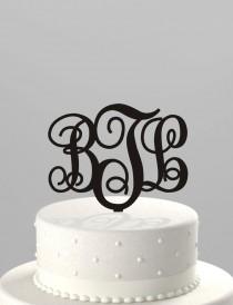 wedding photo - Wedding Cake Topper Couples Monogram Initials Or Birthday Monogram Initials, Acrylic Cake Topper [MCT]