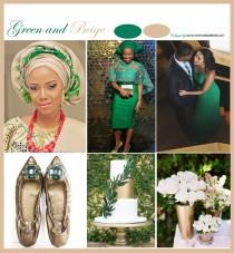 wedding photo - Green and Beige Wedding Colors