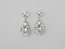wedding photo -  Wedding Earrings - Bridal Earrings, Deco Earrings, Gatsby Earrings, Dangle Earrings, Teardrop Earrings, Bridal Jewelry - Something Blue