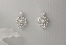 wedding photo -  Crystal Bridal Earrings - Wedding Earrings, Rhinestone Earrings, Dangle Earrings, Drop Earrings, Wedding Jewelry - ALEXA