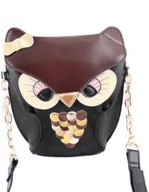 wedding photo -  Brown Owl Bow PU Leather Bag