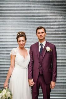 wedding photo - Jenny Packham, Purple And London Love ~ A Modern Vintage Inspired Hackney Wedding