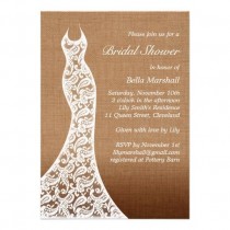 wedding photo - Beautiful Lace & Ombre Burlap Bridal Shower Invite