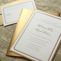 wedding photo - Printable Wedding Invitations Simple Wedding Invitations Gold Wedding Invitations Digital Files For Self-Print