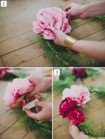 wedding photo - DIY Silk Flower Wreath For Wedding Backdrops 