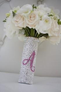 wedding photo - Custom Swarovski Crystal Bridal Bouquet Jeweled Handle - Ultimate Bouquet Jewelry - Wedding Bling