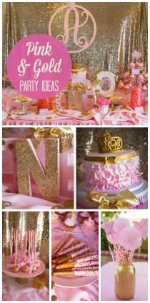 wedding photo - Pink And Gold / Birthday "Aubrey's Pink And Gold 1st Birthday"