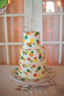 wedding photo - Betsy & Kent's polka-dots and April Fool's pizza party wedding