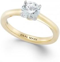 wedding photo - Idealmark Certified Diamond Solitaire Engagement Ring in 18k Gold (1 ct. t.w.)