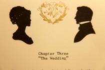 wedding photo - Jane Austen-themed wedding invitations with personalized library catalog RSVP cards