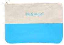 wedding photo - Cathy's Concepts Bridesmaid Color Dipped Canvas Clutch - Blue