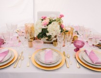 wedding photo - Charming Pink And White Wedding Under A Tent 
